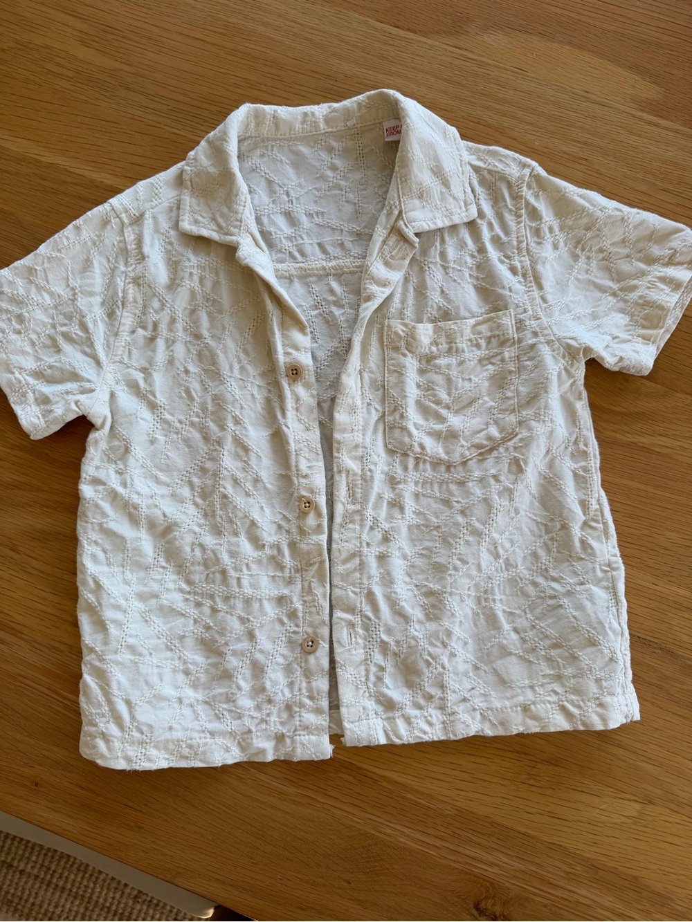 Zara White Textured Shirt 3T